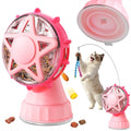 2-in-1 Interactive Cat Toy - Treat Dispenser & Teaser (Pink)