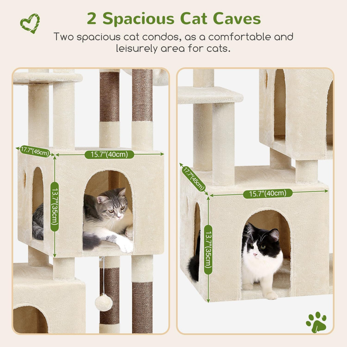 Globlazer Heavy Duty Cat Trees for Big Cats Maine Coon, F61, Beige