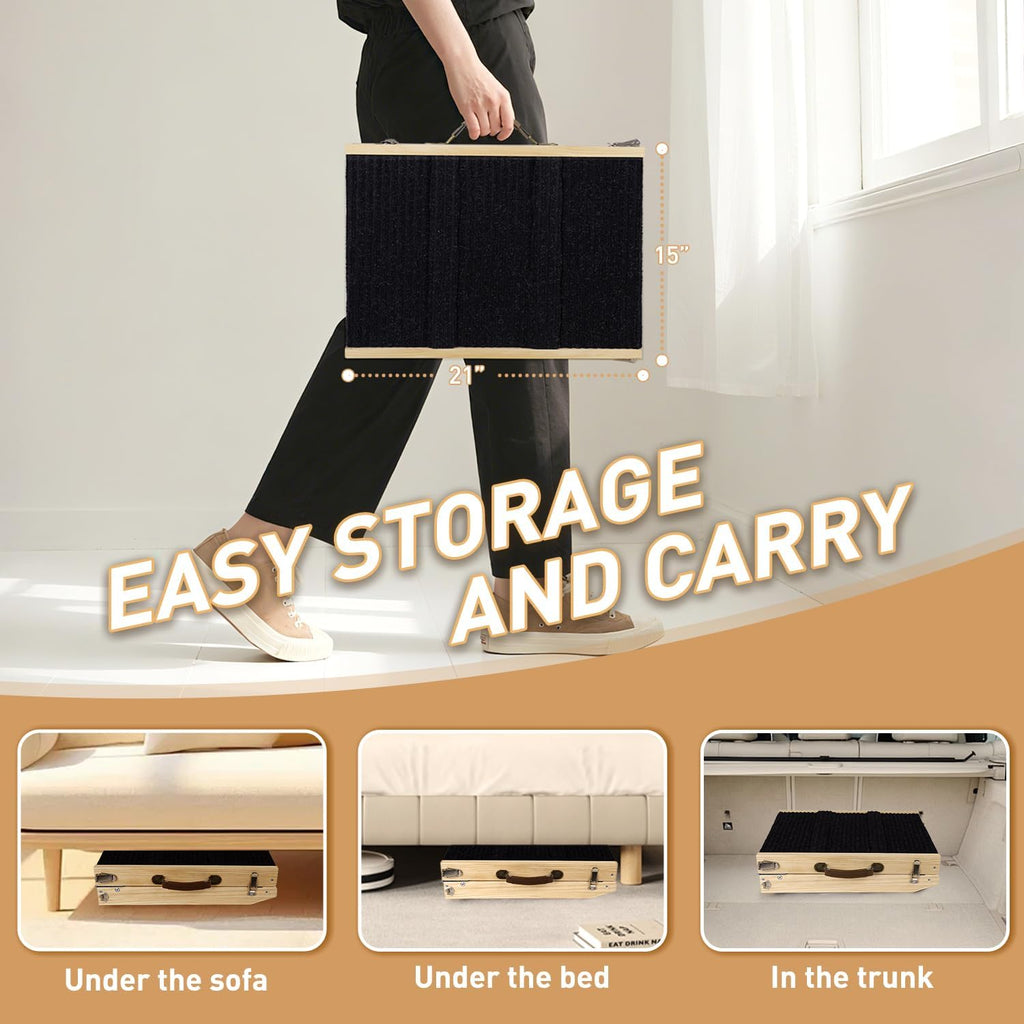 2026 Upgraded Dog Ramp for Bed