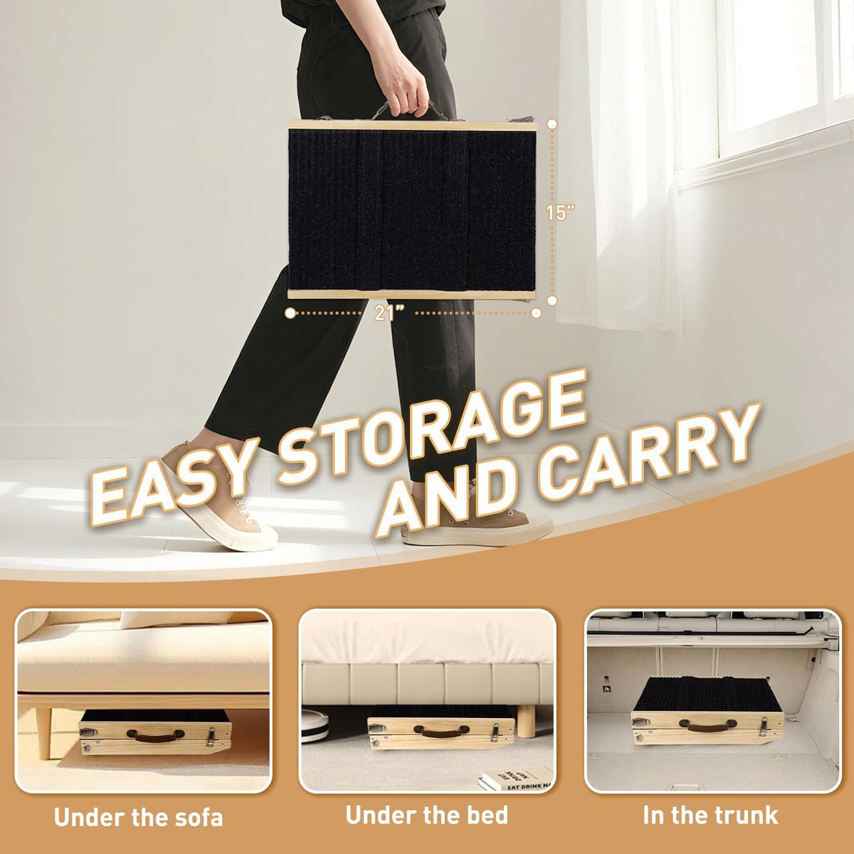 2026 Upgraded Dog Ramp for Bed