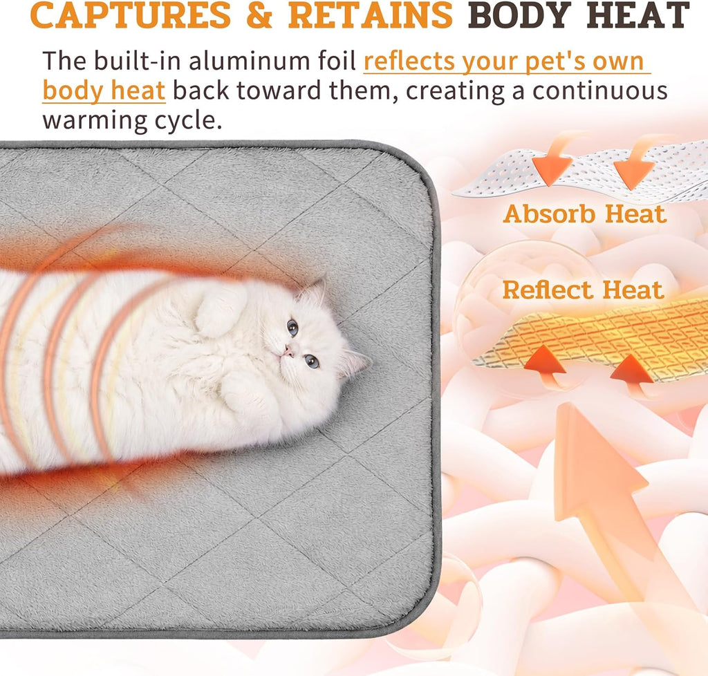 NWK Self Warming Thermal Pet Mat for Dogs and Cats (Misty Gray, Large)