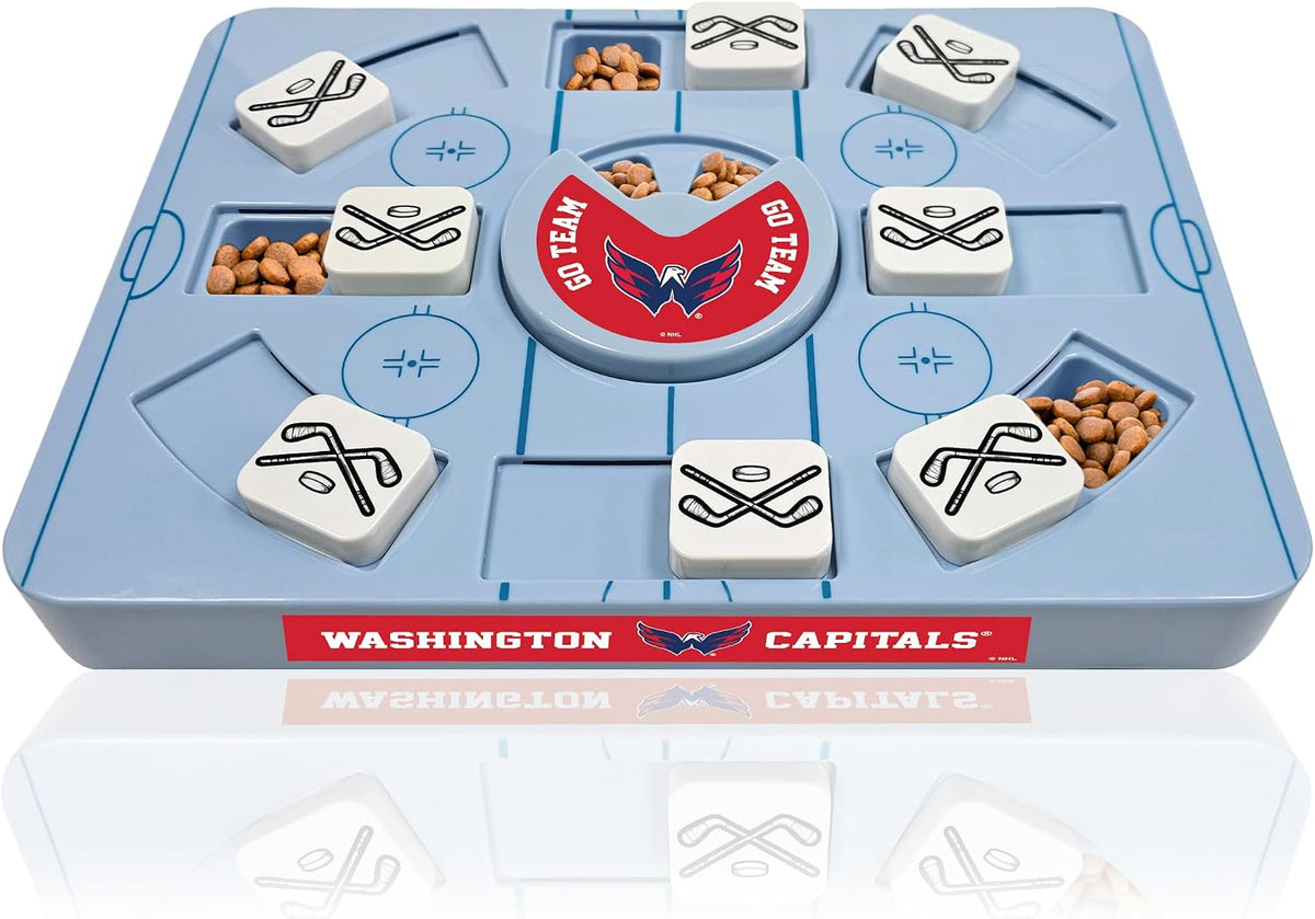 Pets First NHL Washington Capitals Large Puzzle Toy, New Size, Interactive Dog Treat & Slow Feeding Toy