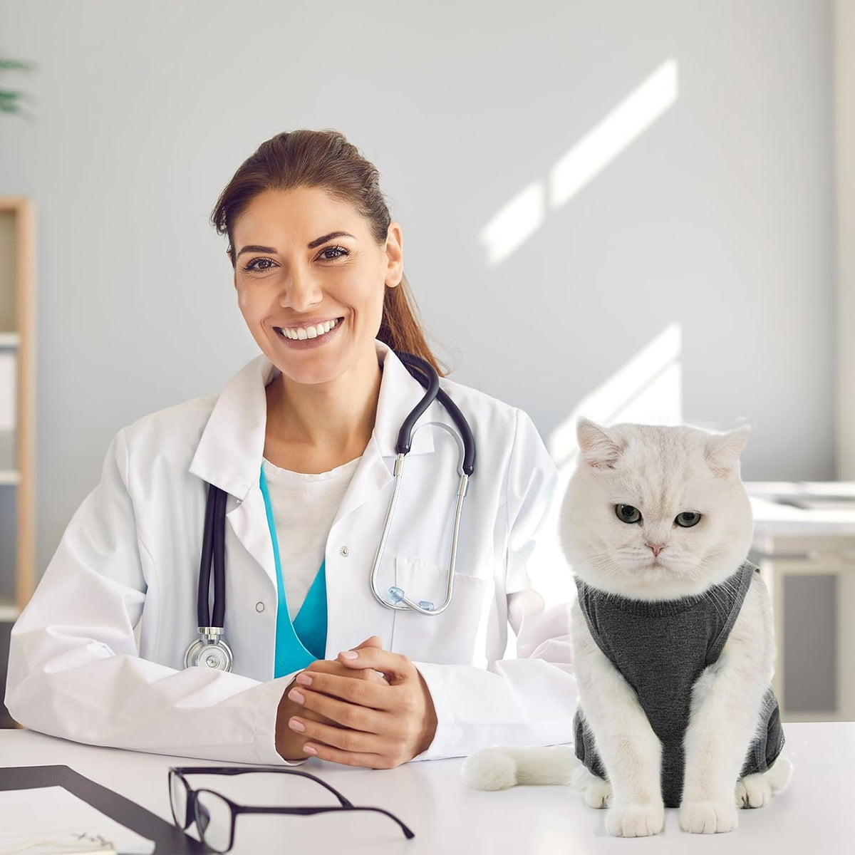 Avont Cat Recovery Suit - Kitten Onesie for Cats After Surgery