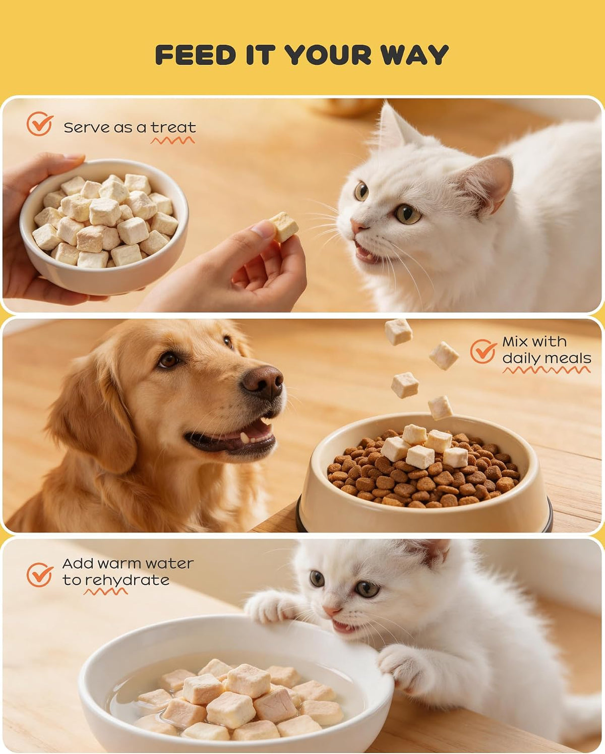 Freeze Dried Chicken Treats for Cats & Dogs, 17.64 oz(1.1LB)