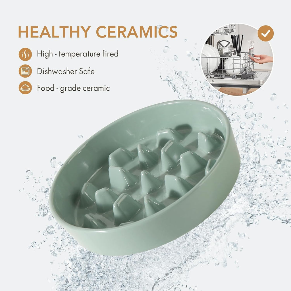 Havniva Ceramic Slow Feeder Dog Bowls, 9.5 in Slow Feeder for Large Breed