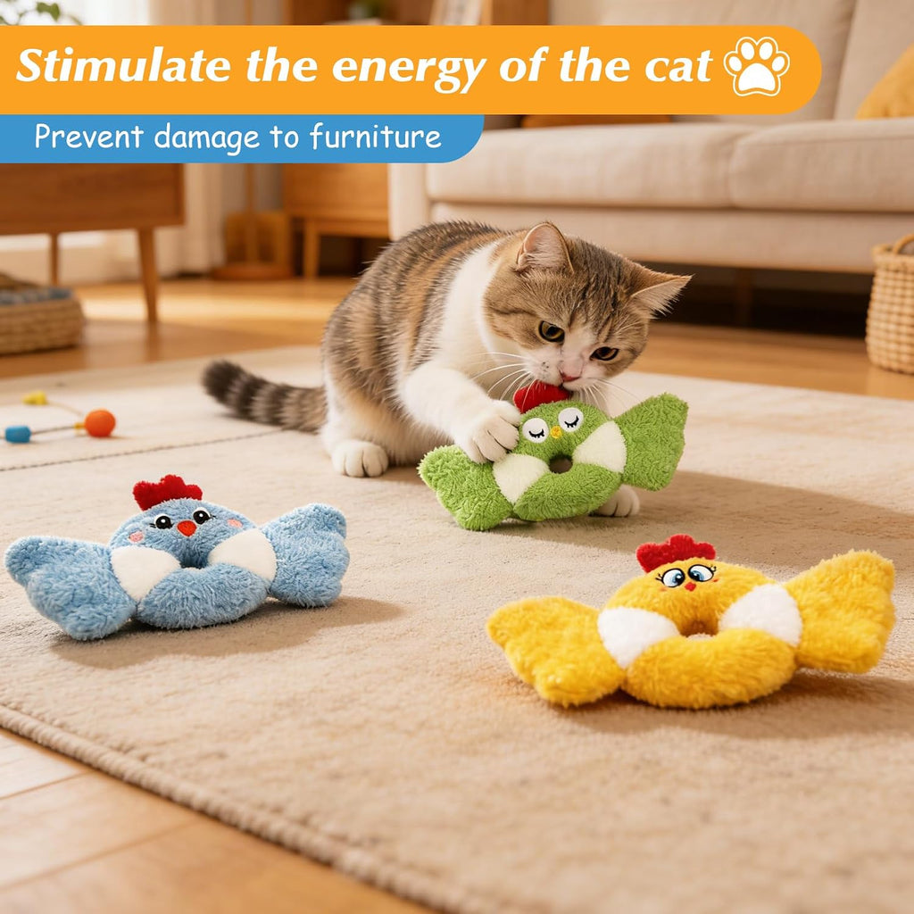 ETEKYER Catnip Toys Bird, Cat Toys for Indoor Cats, 3 Pack, 8.66 Inches | Crinkle Sound, Interactive Fun, Soft and Durable, Safe Kitten Chew Kitty Kicker Teeth Cleaning