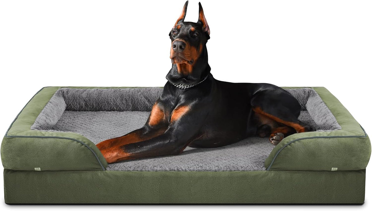 INVENHO XXL Plus Orthopedic Dog Beds Large Sized, XL Washable Dog Sofa with Egg-Crate Foam, Waterproof Lining and Non-Skid Bottom
