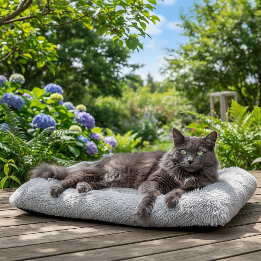 Donut Dog Bed, Cat Bed for Indoor Cats, Calming Donuts Bed for Pet, Light Gray