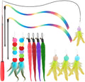 Cat Toys for Indoor Cats, 13 Packs Interactive Cat Wand Toy Set | Kitten Toys Feather Toys & Teasers, Fun Cat Toys for Exercise, Playtime and Boredom Relief