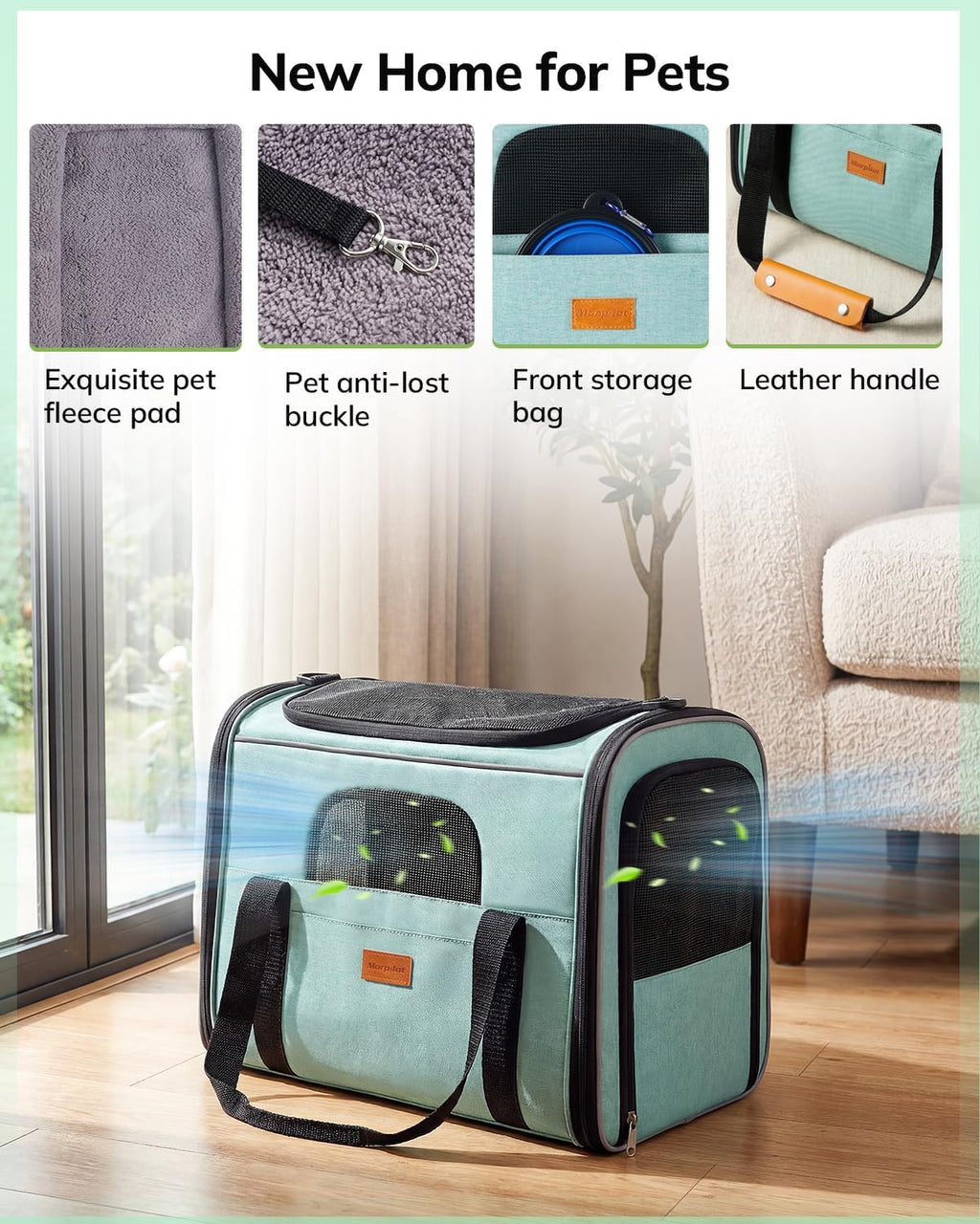 Morpilot Pet Carrier for Large Cats, Puppies & Small Dogs Up to 20lbs