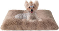 EHEYCIGA Fluffy Dog Crate Bed for Small Dogs, Plush Crate Pad, Camel