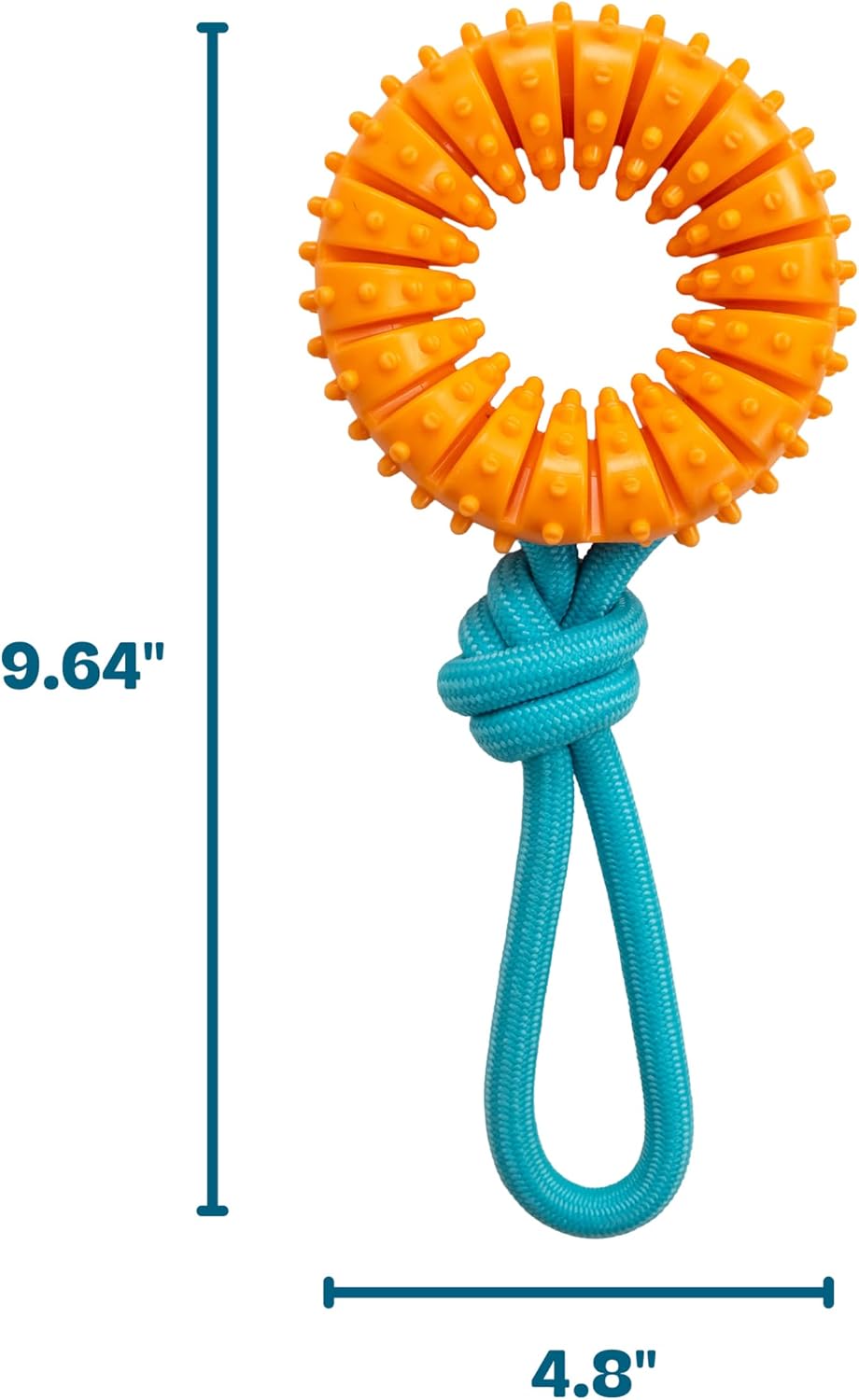 Dental Chew Wheel Durable Dog Toy, Tug & Chew, Mint Scent, 9.6" | Helps Keep Teeth Clean, Massages Gums, Rope & Textured Ring, Interactive Toss & Fetch, Moderate Chewers, Medium-Large Dogs