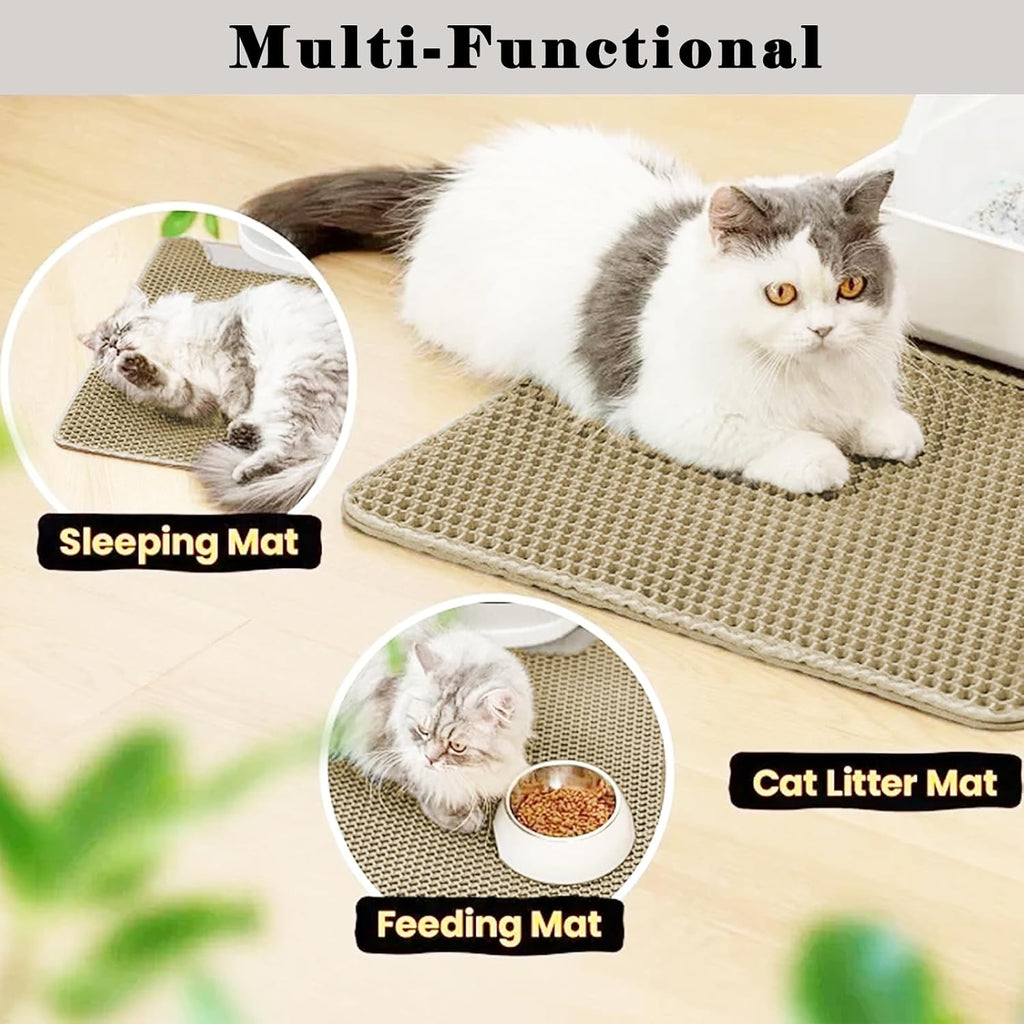 Cat Litter Mat, Honeycomb Double Layer Litter Trapping Mat