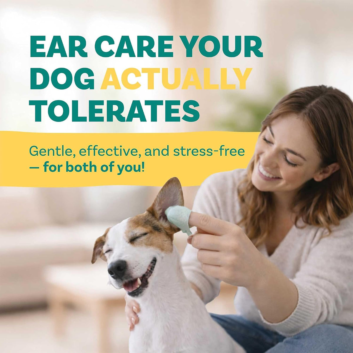 Scrubby Pet Ear Wipes for Dogs | Extra Thick with Aloe Vera & Eucalyptus | 125 Count | Hypoallergenic Ear Cleaner for Dogs with Pearl Texture for Deeper Clean