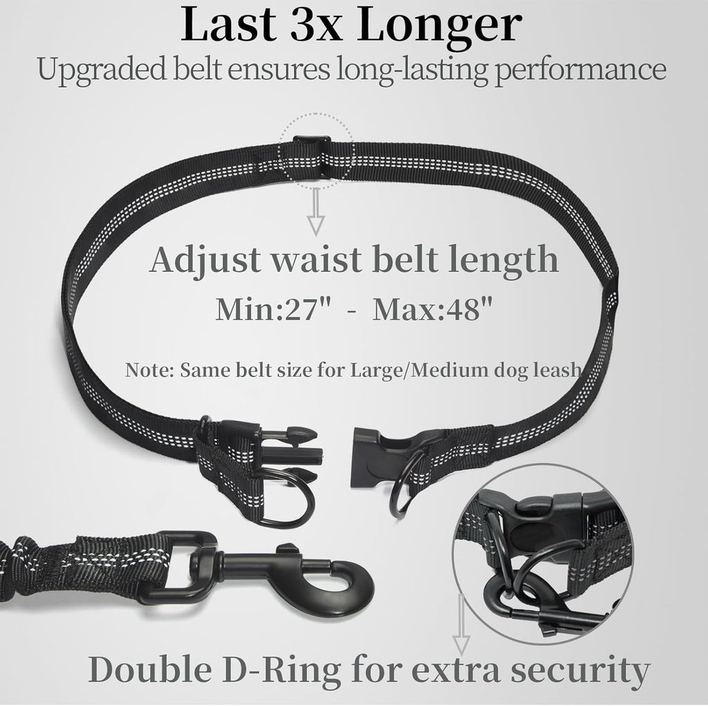 iYoShop Hands Free Dog Leash with Zipper Pouch, Large, 25-120 lbs, Lavender