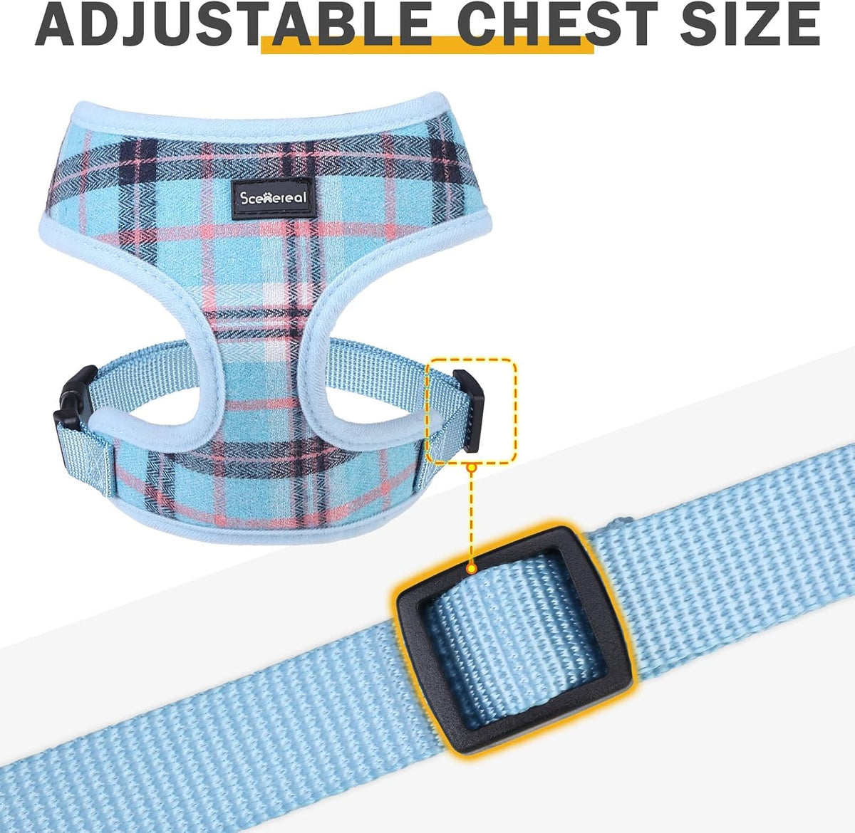 SCENEREAL Puppy Dog Harness with Leash Set for Small Medium Sized Dogs
