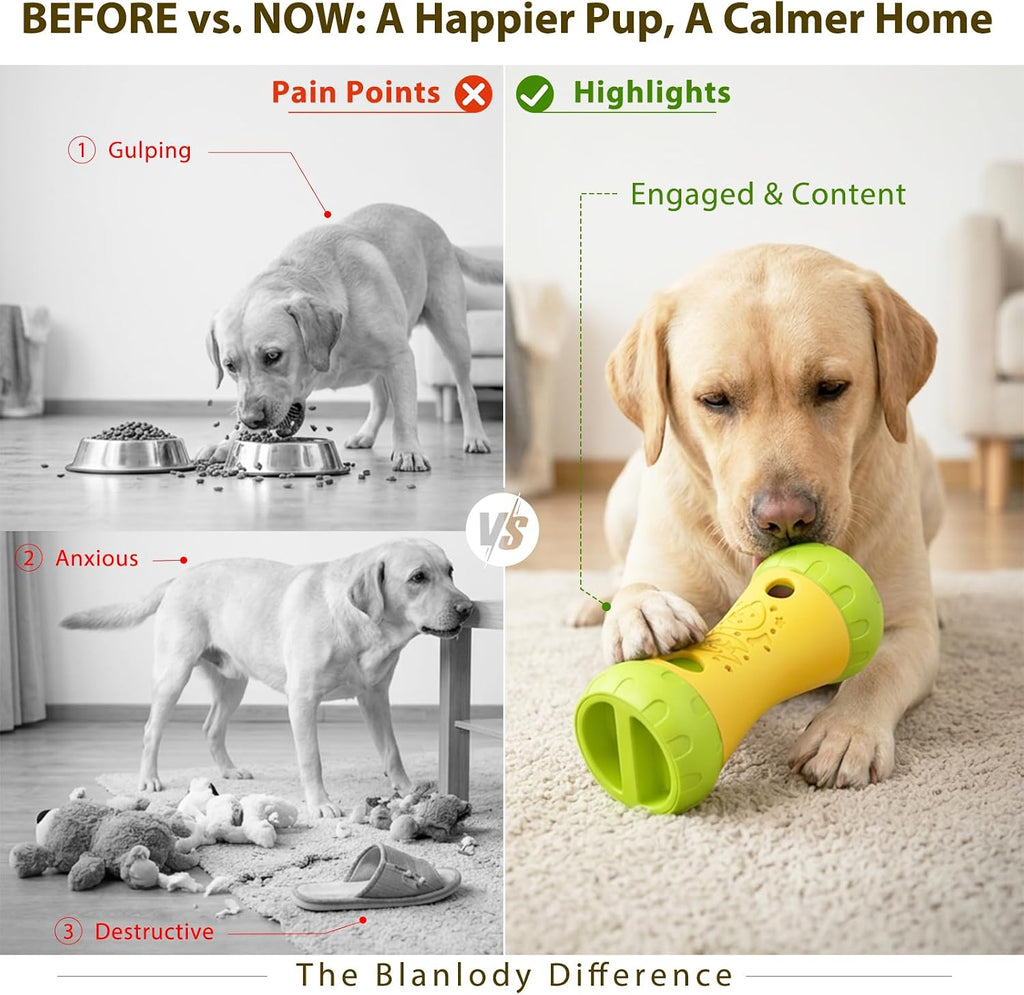 Treat Dispensing Dog Puzzle Toy, Interactive Dog Toys, Yellow