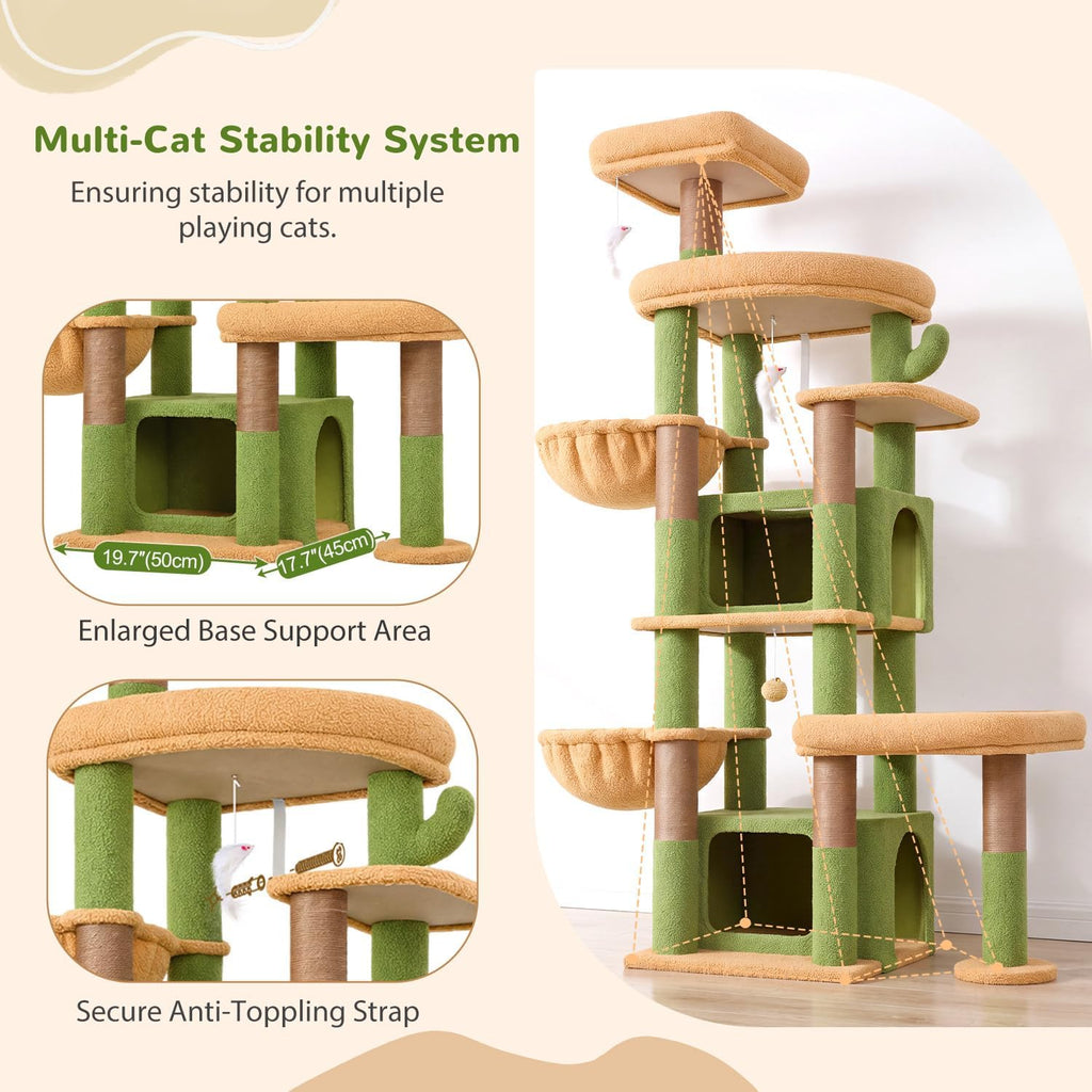 Globlazer Heavy Duty Maine Coon Cactus Cat Tree with Reinforced Base, S75