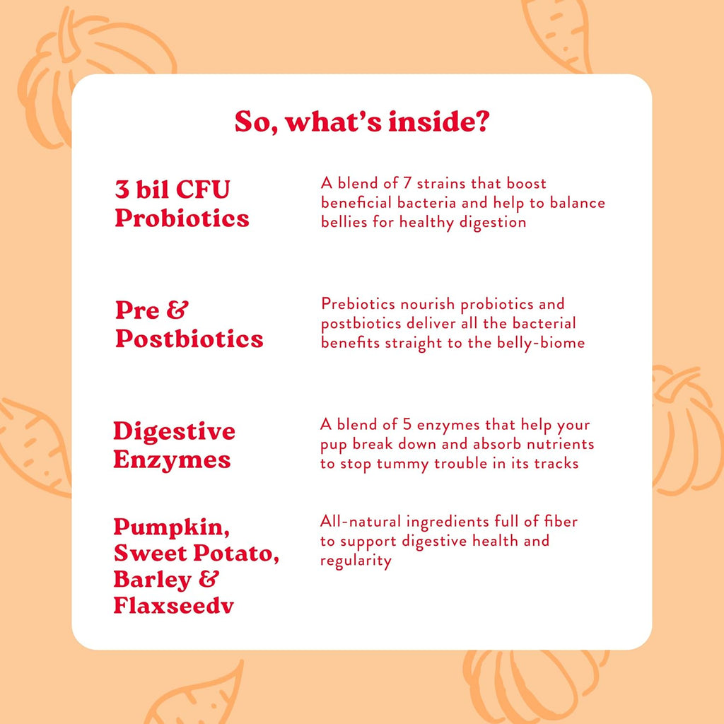 Bocce's Bakery Probiotic Supplement Chews, Pumpkin & Sweet Potato (60 ct)