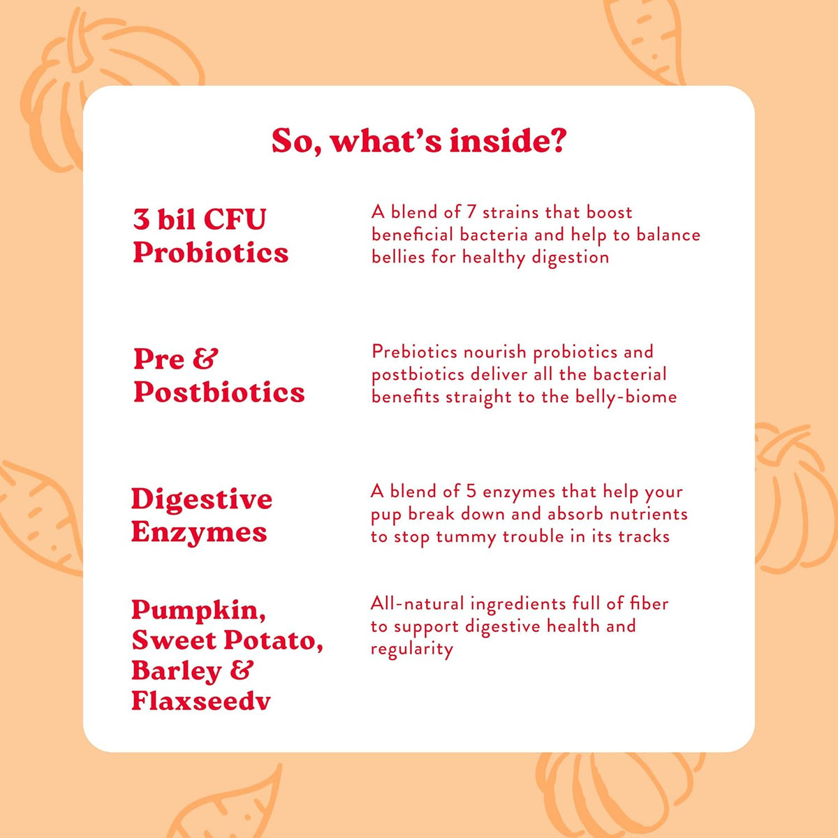 Bocce's Bakery Probiotic Supplement Chews, Pumpkin & Sweet Potato (60 ct)