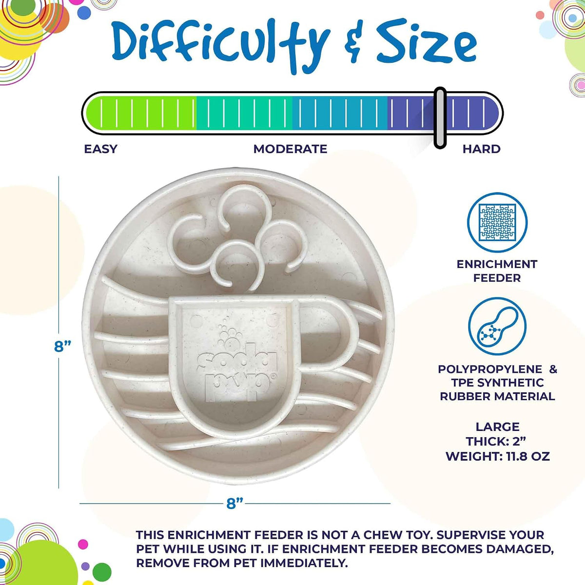 SodaPup Java Enrichment Bowl – Durable Enrichment Feeder Made in USA from Non-Toxic, Pet-Safe, Food Safe Material for Mental Stimulation, Slowing Down Eating, Healthy Digestion, & More