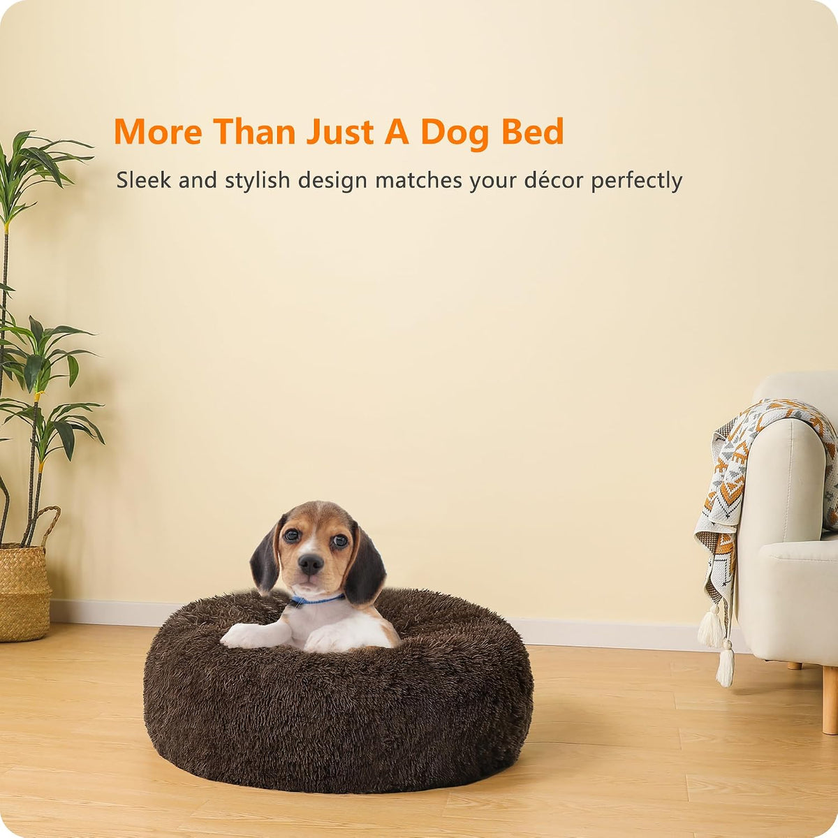 Dwanton Orthopedic Small Donut Dog Bed & Cat Bed, Gel Memory Foam, 24"