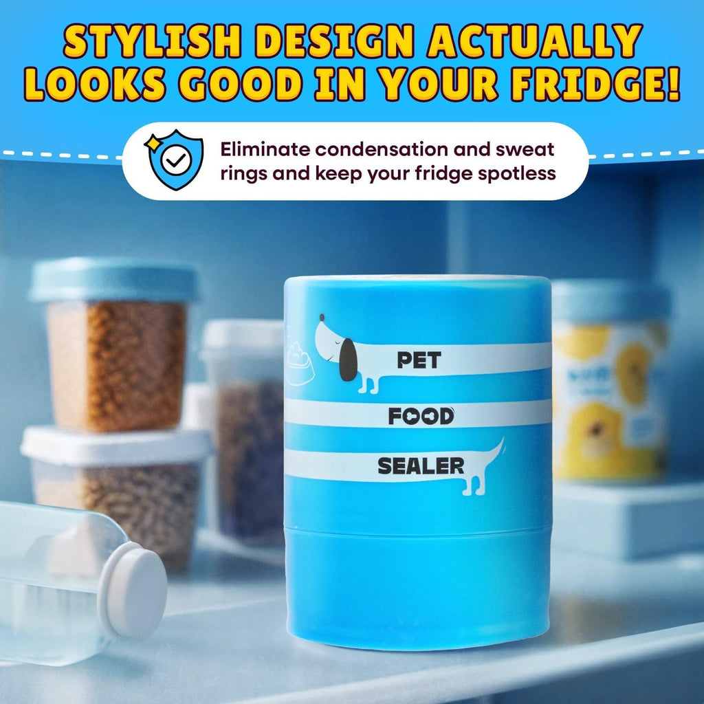 The Original Canned Dog Food Storage Container (2 Pack) Patent Pending Reusable Airtight Can Cover Pet Food Sealer - Keeps Dog Food Can Fresh in the Fridge, Eliminates Odor