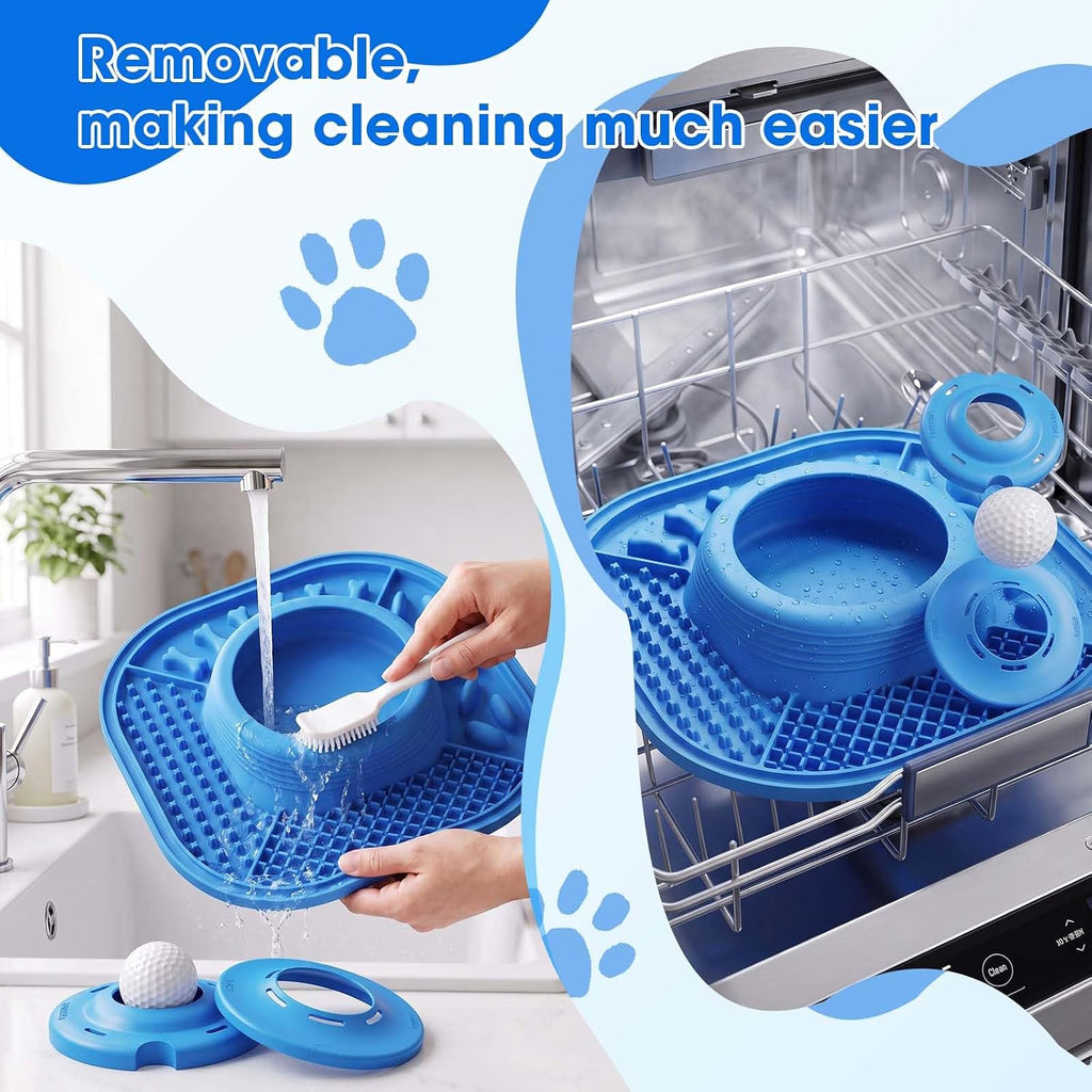 VIOWEY 3-in-1 Dog Slow Feeder Bowl, 10-Inch Removable Large Non-Slip Feeder