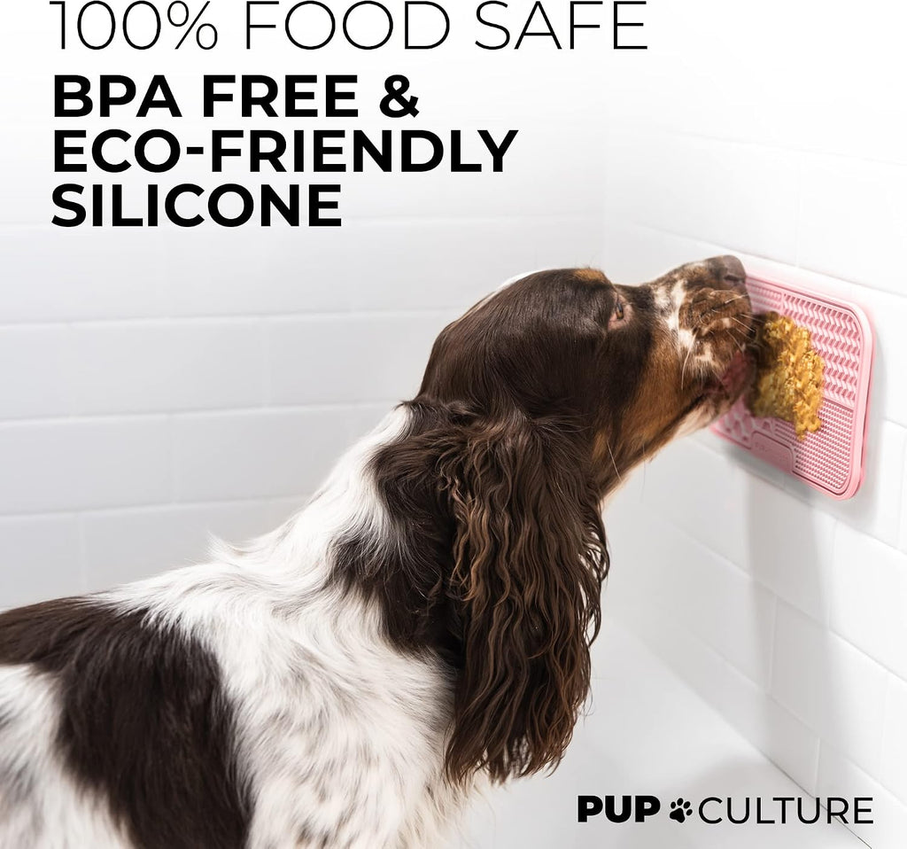 Pup Culture Dog Lick Mat for Dogs, Feeding Pad for Anxious Pets Plus 4 Different Puzzles for Mental Stimulation for Dogs - Supports Mental, Dental, and Digestive Health, Bite Resistant and Heavy Duty