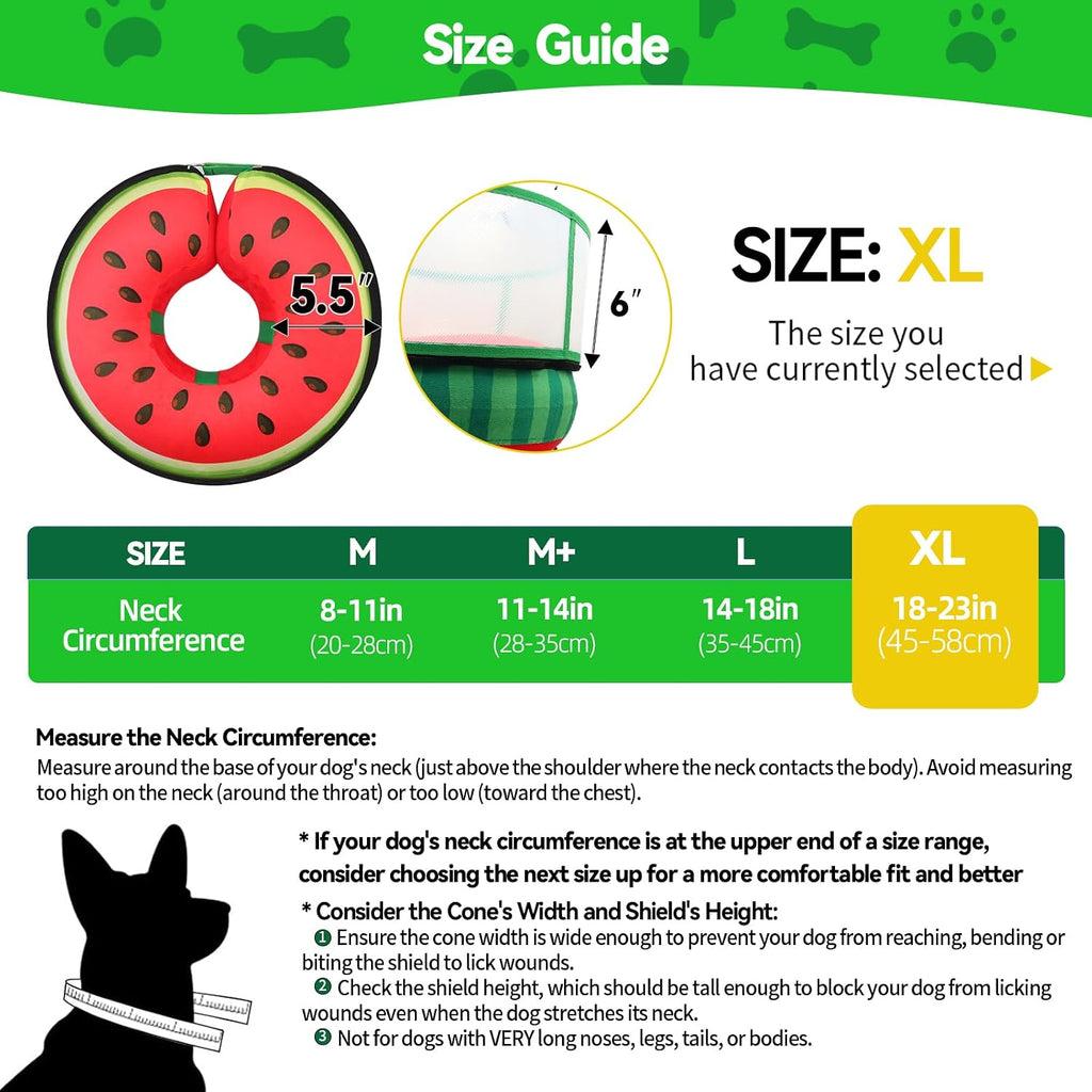 Upgraded Inflatable Dog Cone Collar to Stop Licking, Soft Dog Donut Collar