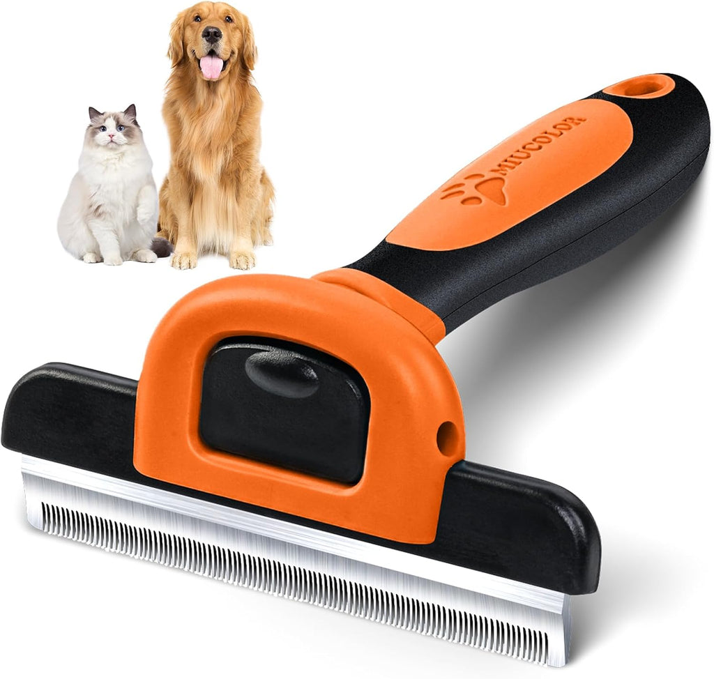 MIU COLOR Pet Grooming Brush, Deshedding Tool for Dogs & Cats, Orange | Effectively Reduces Shedding by up to 95%，Safe and Comfortable for Short Medium and Long Pet Hair