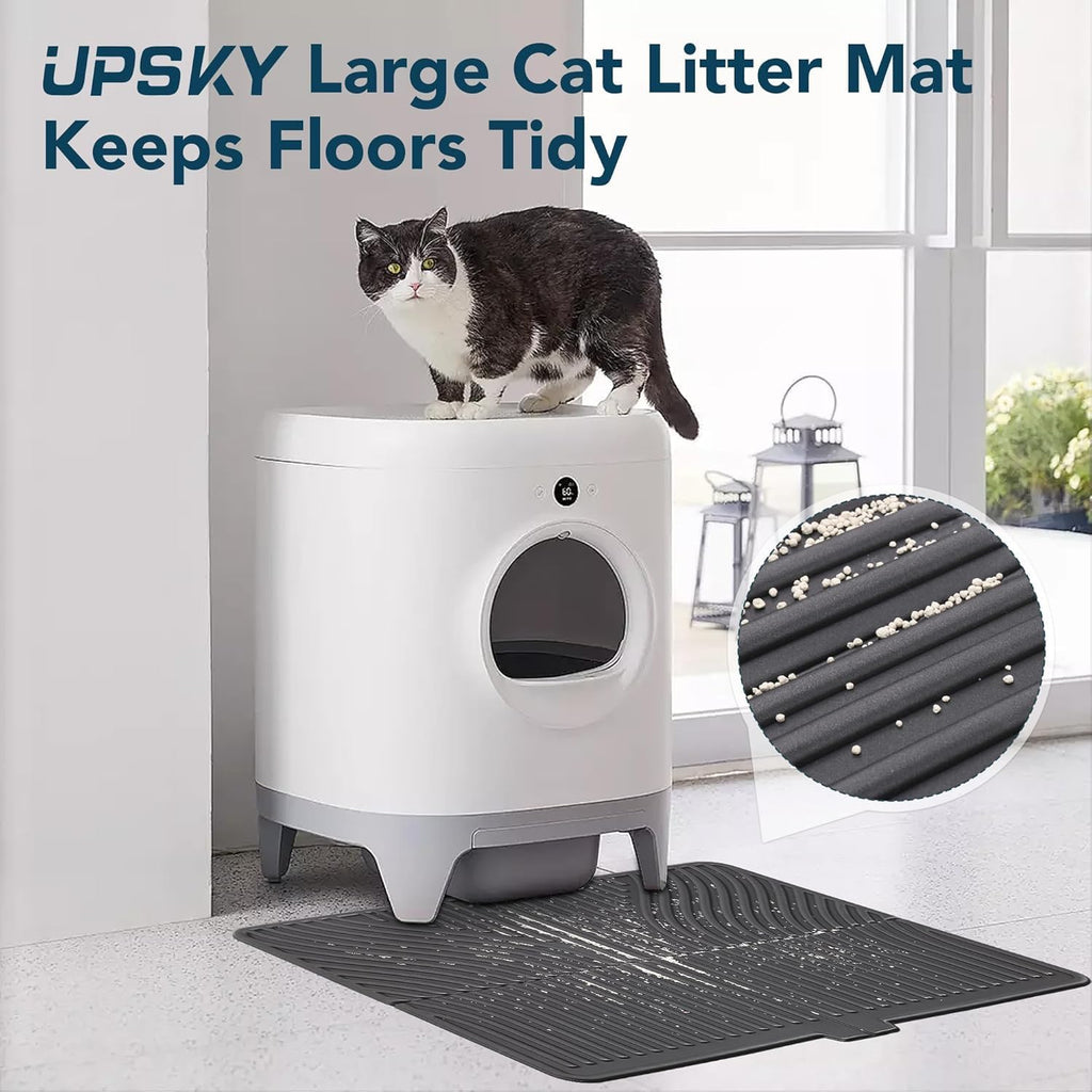 UPSKY Large Cat Litter Mat 31" x 24 Waterproof and Washable, Soft on Paws