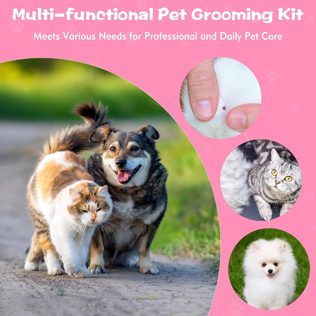 Kerros Flea Combs for Dogs and Cats, Stainless Steel Pet Grooming, 6 Pack