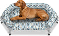 Elevated Dog Bed with Bolster, Raised Cooling Orthopedic Dogs Cot Medium