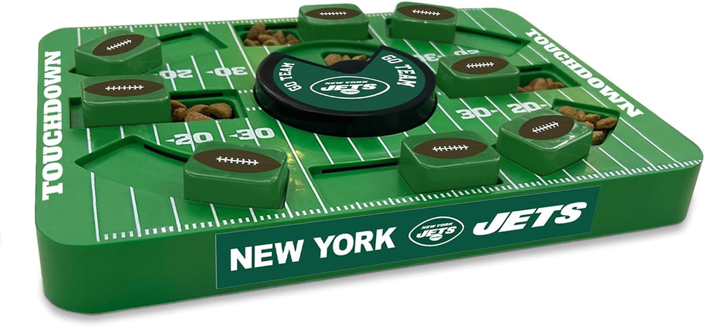 Pets First NFL New York Jets Large Puzzle Toy for Dogs, Slow Feeder Board for Pets, New Bigger Size, Interactive Doggie Treat Toy