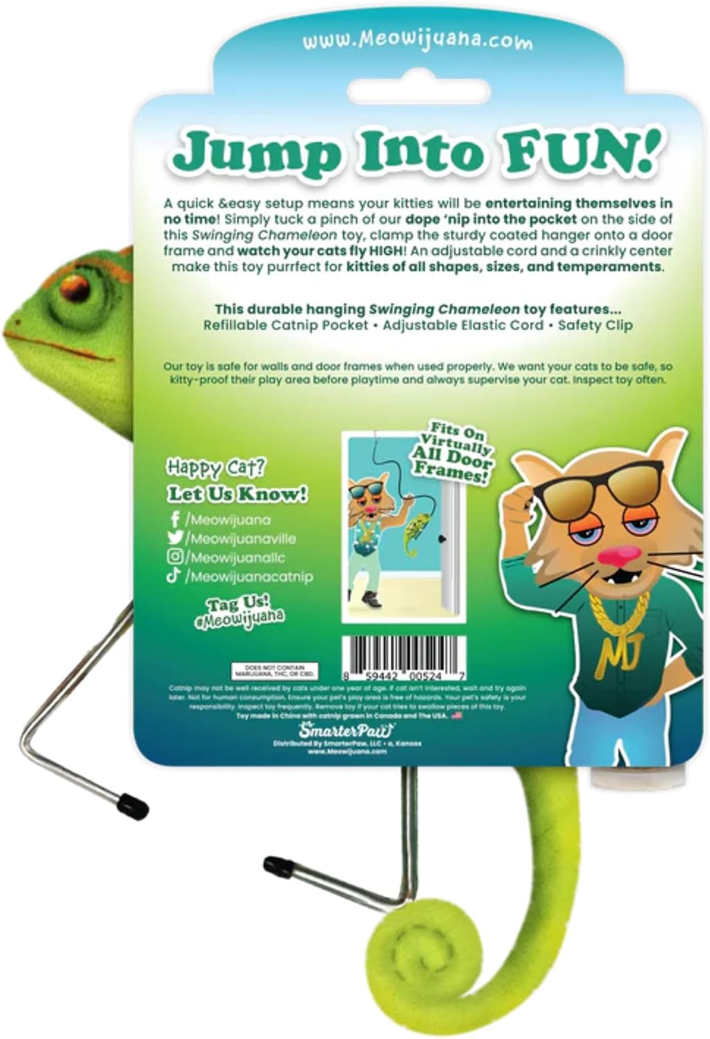 Meowijuana Jump 'n' Jamb Chameleon Cat Toy and Catnip Blend | High Potency
