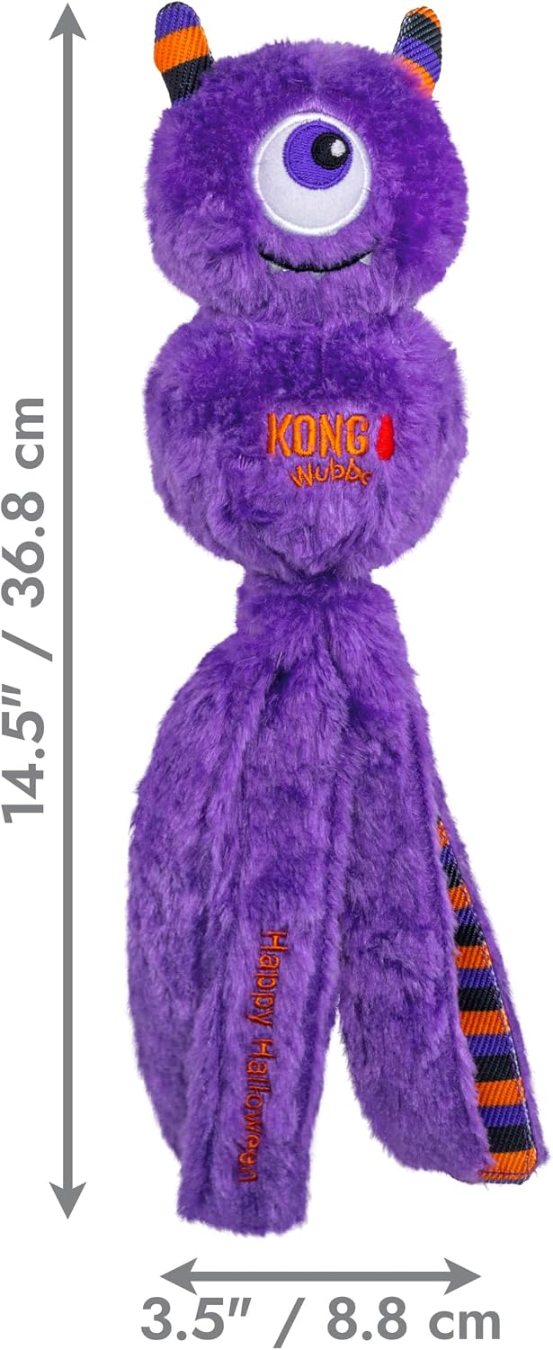KONG Halloween Wubba Monster/Pumpkin Large 2 Pack – Durable Interactive Tug & Toss Dog Toy