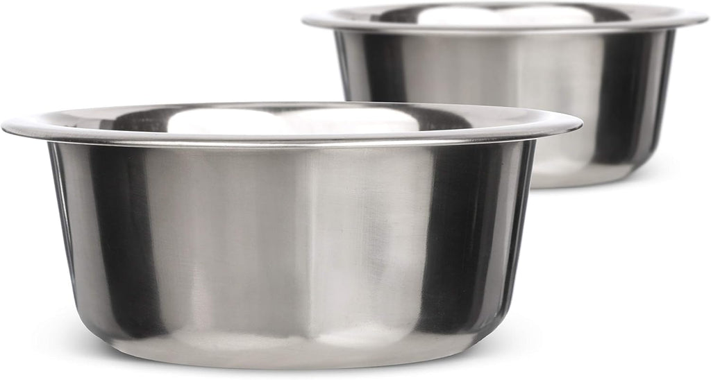 Neater Pet Brands 2.2 Cup (18 oz.) Stainless Steel Dog Bowls, Set of 2 Neater Feeder Replacement Bowls (Small Deluxe Model), Dog Food Bowl & Water Bowl, Dishwasher Safe Metal Dish for Cat & Small Dogs 