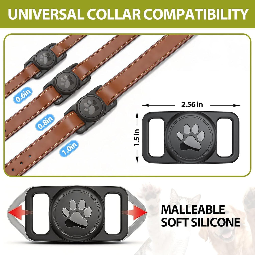 Linsaner Waterproof Dog Collar Holder for AirTag 1st & 2nd Gen, Teal Green