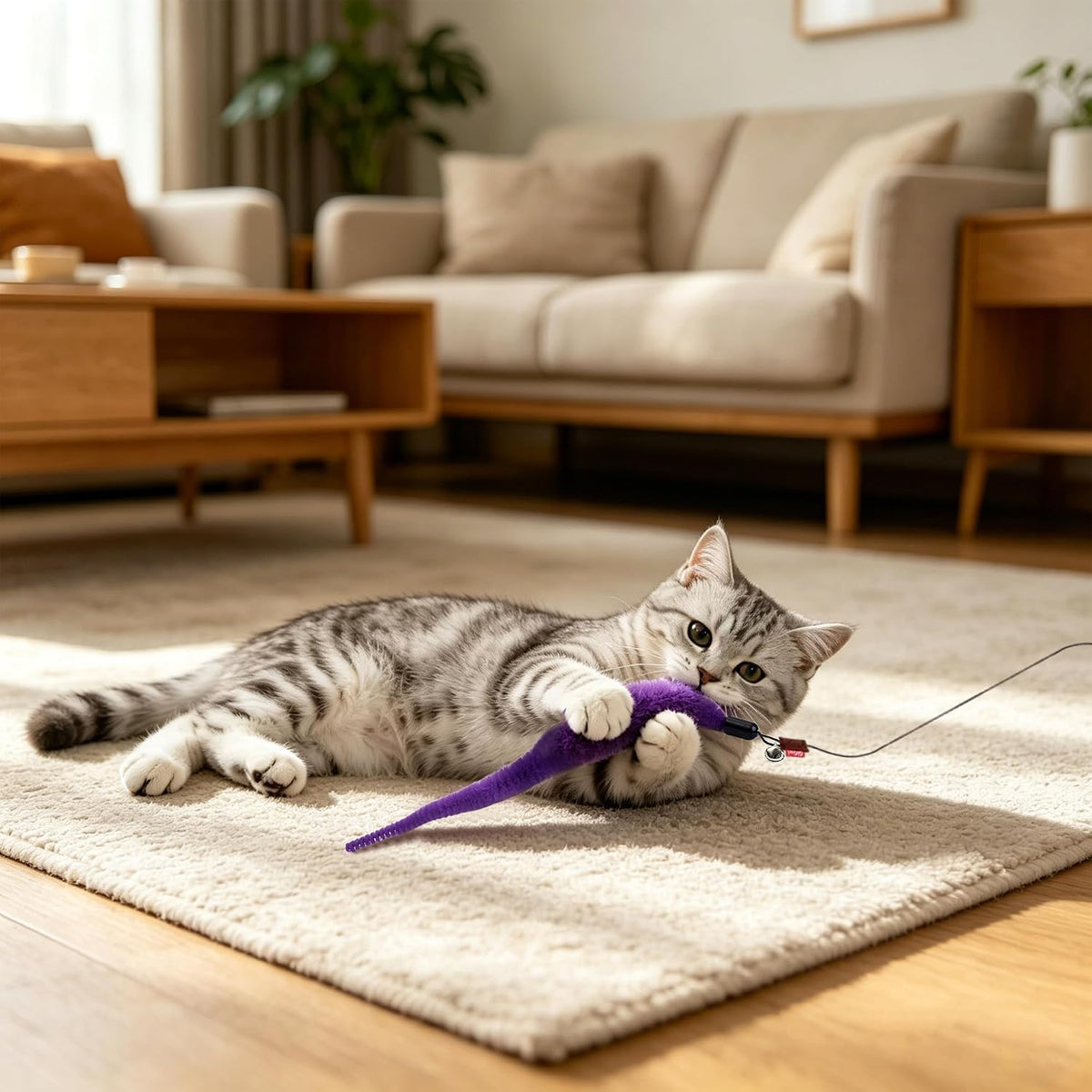 10 Pcs Cat Worm Toys, Colorful Interactive Cats Wand Attachment