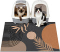Cat Litter Mat Litter Trapping Mat, 33"x22" Waterproof Urine Proof Litter Box Mat Catcher Mat Non-Slip Washable for Kitty Kitten, Black