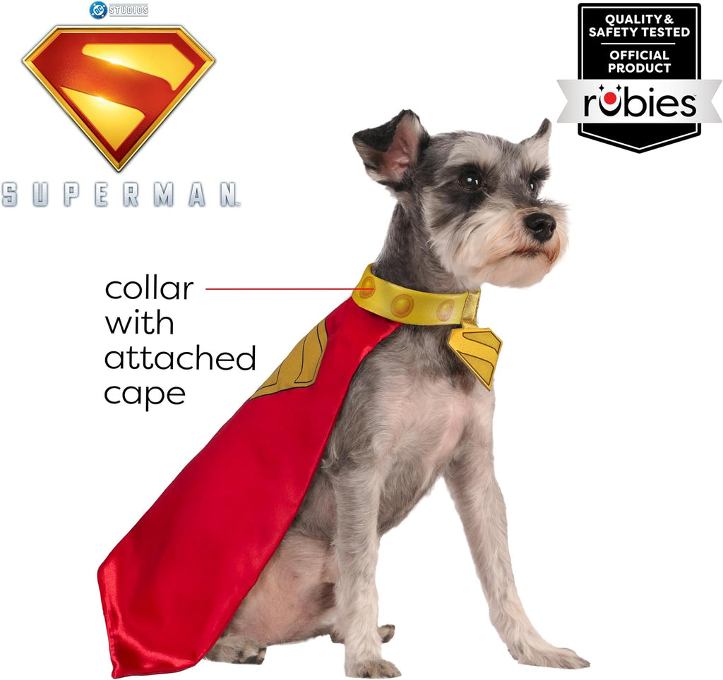Rubies DC Superman Movie (2025): Krypto Pet Cape & Collar for Dogs or Cats, Extra Large