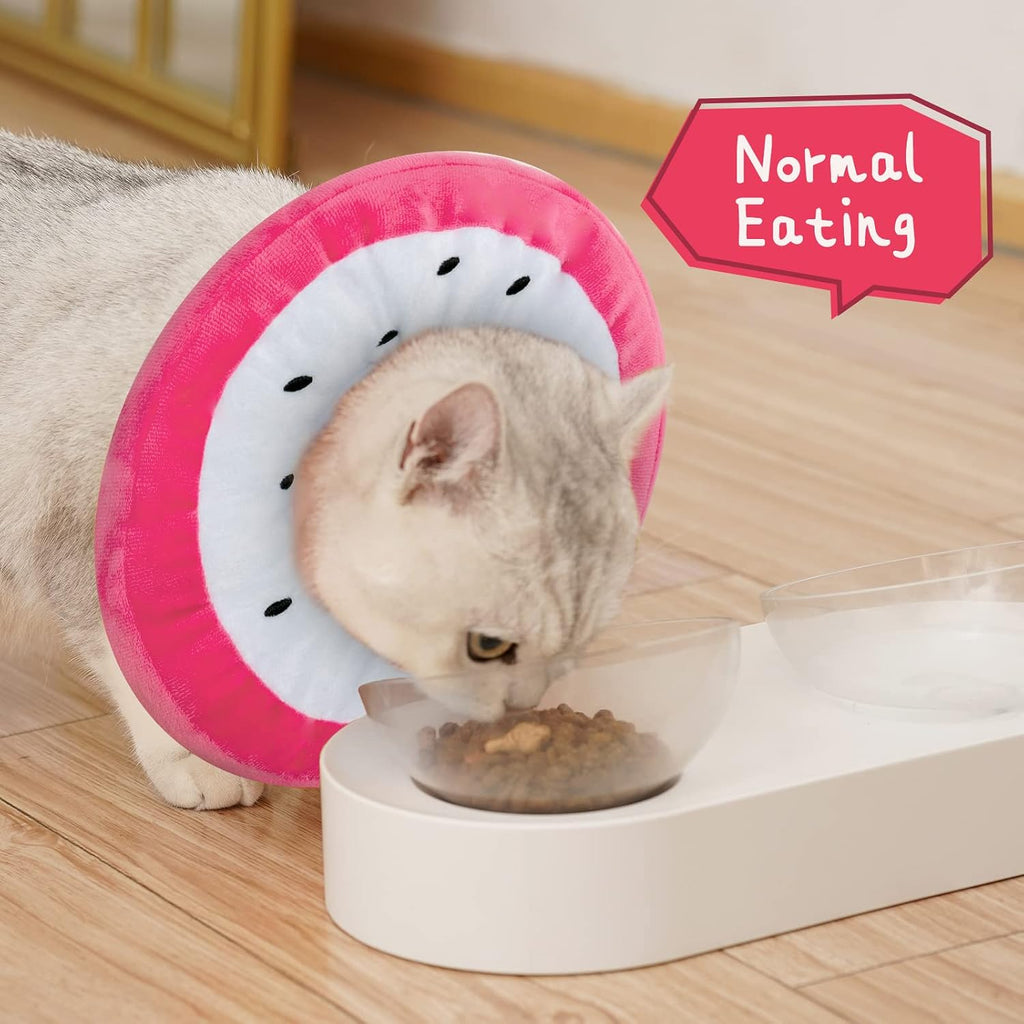 ANWA Adjustable Cat Cone Collar Soft, Cute Cat Donut Collar After Surgery