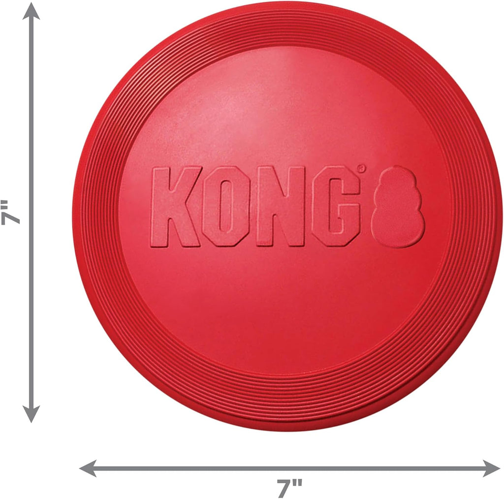 KONG Flyer, Natural Rubber Flying Disc, for Small Dogs (Pack of 2) | Durable KONG Natural Rubber Flying Disc for Fetch, a Safer Disc for Healthy Outdoor Activity & Active Play