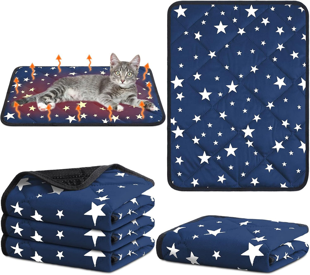 Namalu 4 Pack Self Warming Cat Bed, Blue, 18'' X 24'', Rectangle
