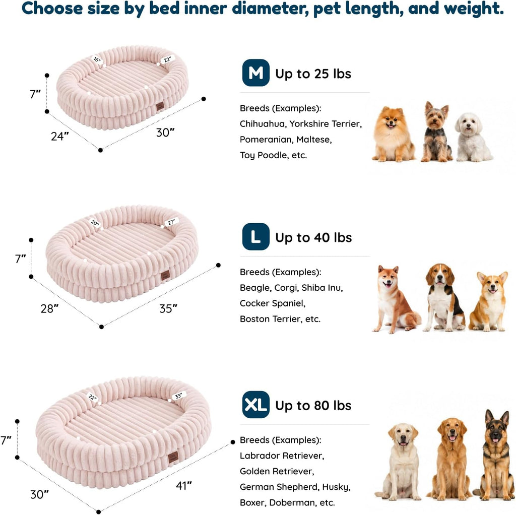 ChiXnuggle Orthopedic Dog Bed, Washable Cover, Faux Fur Bolster Pet Couch