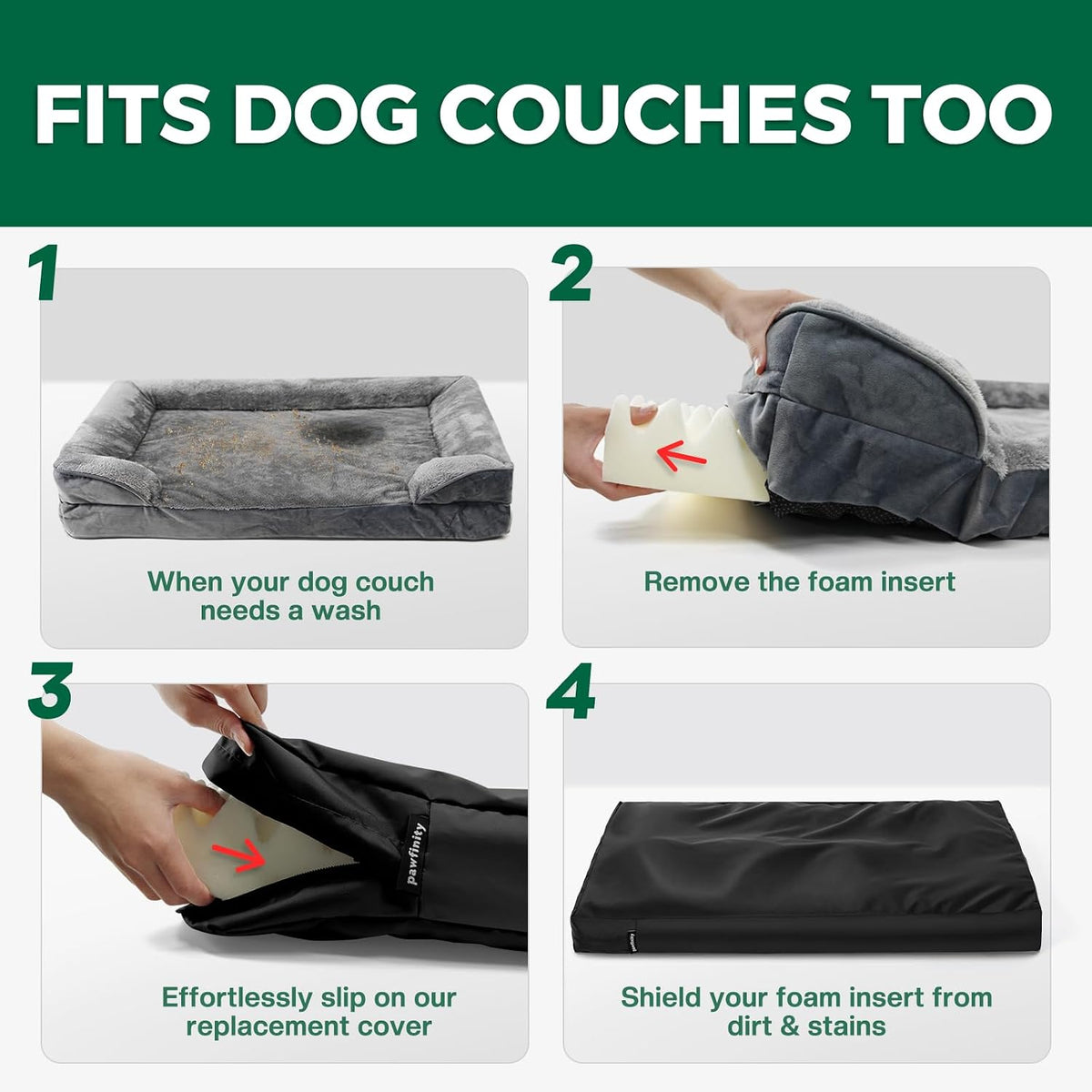 PAWFINITY Extra Small Waterproof Dog Bed Cover Replacement Washable, XS
