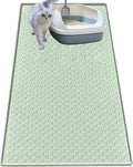 Cat Litter Mat for Litter Box, Silicone Large Cat Litter Trapping Mat - 51.2x25.6 in, Waterproof & Non-Slip, Durable & Easy Clean, Green