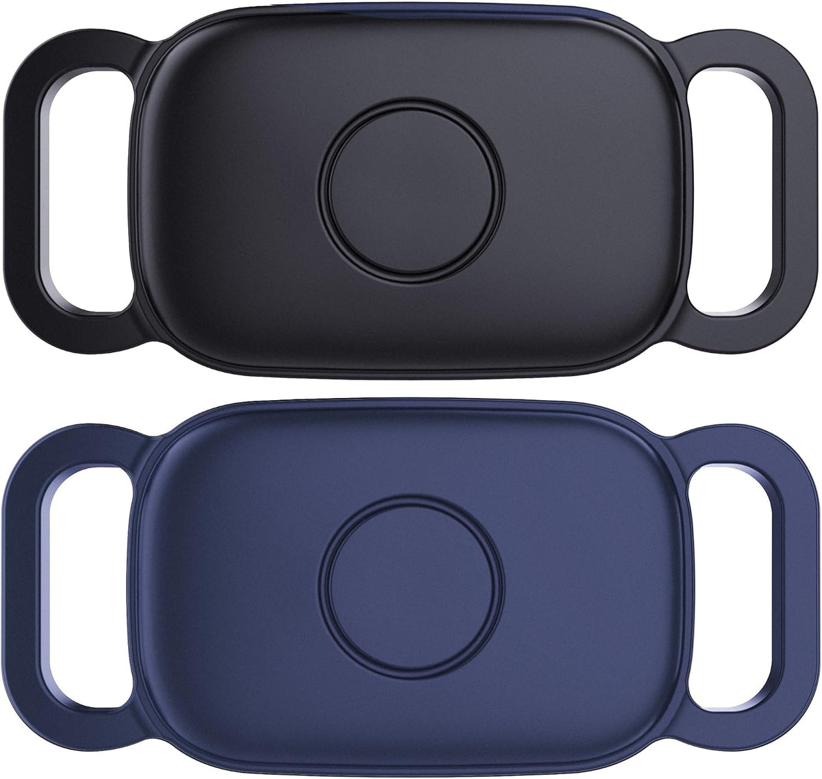 2-Pack Waterproof Dog Collar Holder for Tile Life360 Pro Tracker–NOT for Tile Mate/Sticker, Silicone Cover for Tile Tracker Case Pet Collar, Shockproof and Scratch-Resistant, Lightweight,Black+Blue