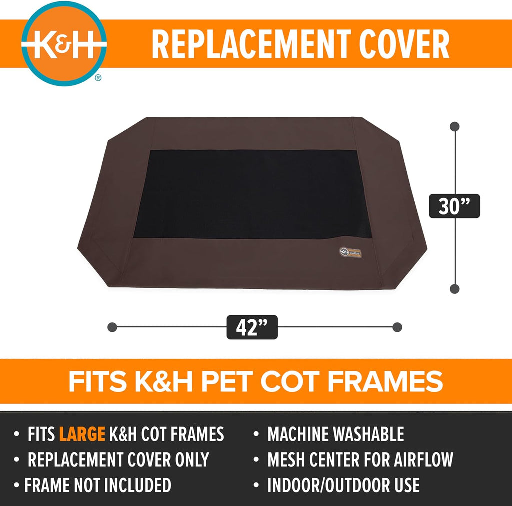 K&H Outdoor Elevated Dog Bed Pet Cot Replacement Cover, Large 42x30in